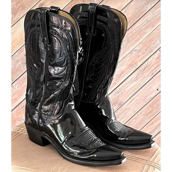 Lucchese Shoes Lucchese Cowboy Boots In Black Patent Leather